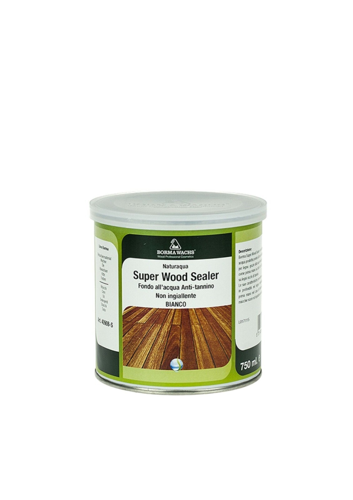 FONDO ALL'ACQUA ANTI TANNINO "SUPER WOOD SEALER" BORMA WACHS - ML. 750 - BIANCO