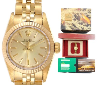 ROLEX 67197 Yellow Gold President Oyster Perpetual Watch  w/ Box & Booklets