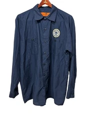 Red Kap Work Shirt The City Of Miami Solid Waste Men’s Size XL Blue Button Down