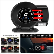 Car OBD2 Multi-function Gauge Head-Up Digital Display Speedometer RPM Oil Temp