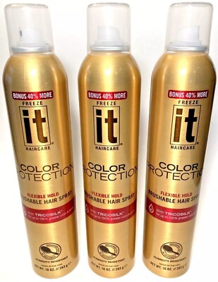 IT Haircare - COLOR PROTECTION - Flexible Hold - HAIRSPRAY -  (3 Pack Of 10 oz 