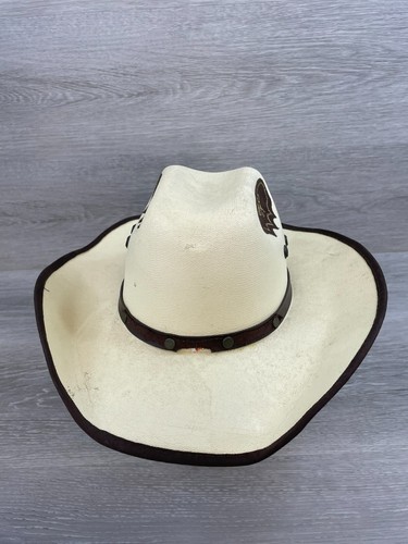 La Sierra Cowboy Westernhut Herren S weiß Canvas breite Krempe Sombrero Vaquero - Bild 2 von 7