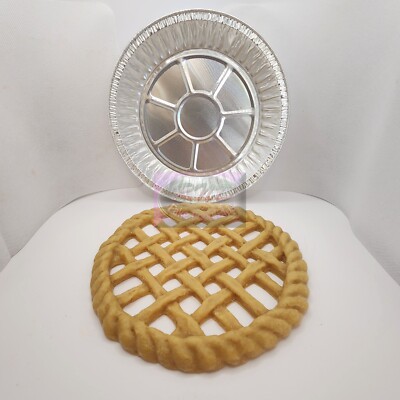 9'' Wax Lattice Pie Crust , W/Pie Tins Set of 3 Crusts
