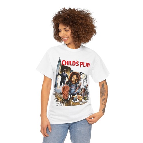 Child’s Play Movie Chucky Horror T Shirt Unisex Heavy Cotton Tee - Picture 19 of 157