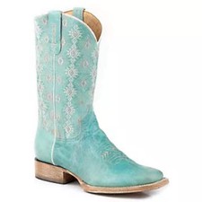 Roper Ladies Blue Fashion Square Toe Leather ANIKA Boots 09-021-7016-8586
