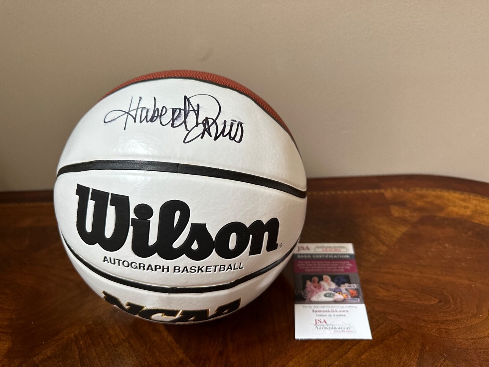 Hubert Davis Autographed Signed North Carolina Tar Heels Coach Full Size Official NCAA Basketball UNC Tar Heels JSA 