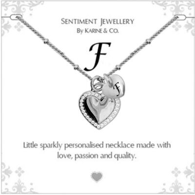Silver Coloured Initial Pendant Necklace by Karine & Co CHOOSE YOUR LETTER