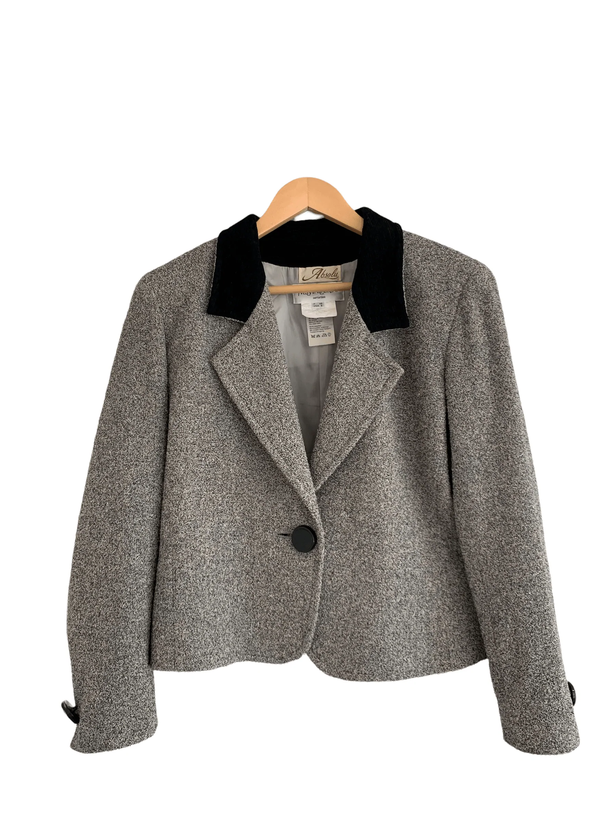 Giacca di lana Yves Saint Laurent grigia EU38 taglia UK 10