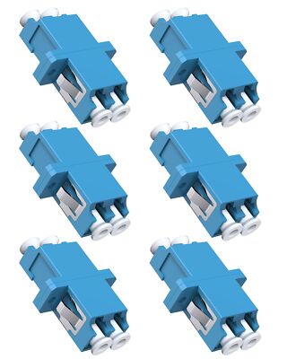 LC Fiber Optic Adapter, 6 Pack LC to LC Fiber Coupler Duplex Singlemode (SM) ...