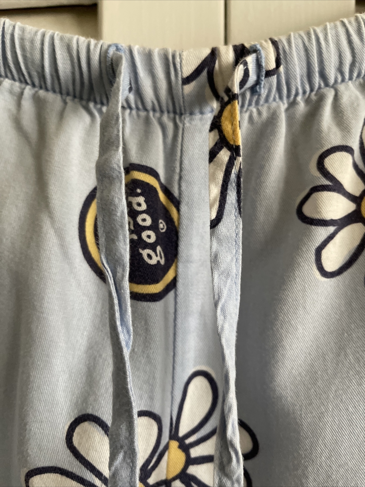 life is good pajama pants Womens S Blue Floral Crop Drawstring eBay
