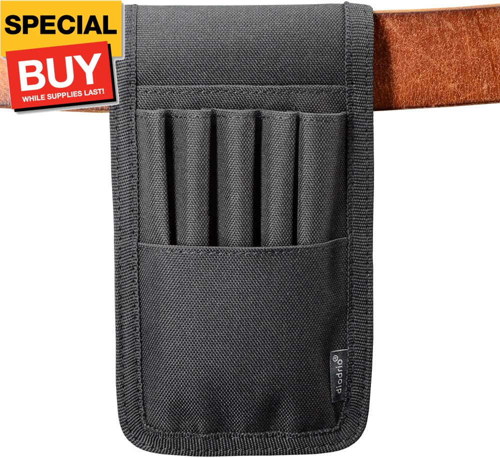 Belt Pen Holder, Pencil Holder Pouch, Pen Sleeve Case Holster for Belt, Hold Mul