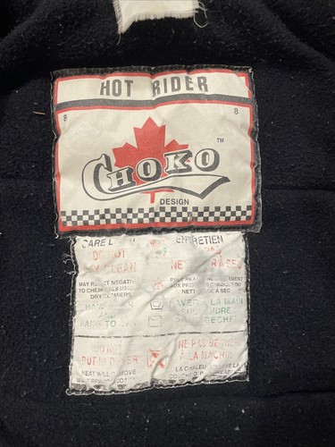 Chaqueta Choko Racing Hot Rider Negra Juvenil 8 Mediana Moto de Nieve Bandera a Cuadros - Imagen 8 de 12