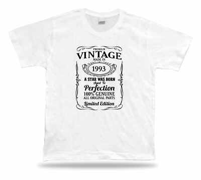 Printed T shirt tee star is born 1993 happy birthday present gift idea original