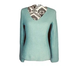 Ann Taylor Angora Wool Blend V Neck Women Sweater Pullover Size XS  Long Sleeves