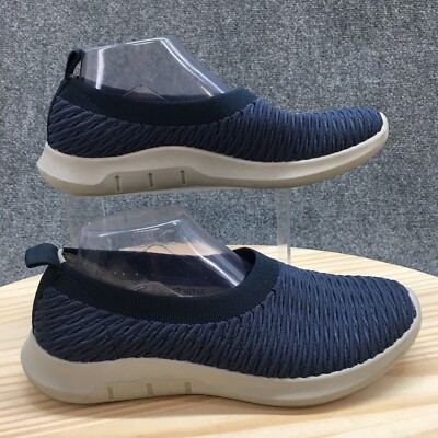 Hotter Shoes Womens Swift Casual Comfort Slip Ons Sneakers Flats Blue  Fabric