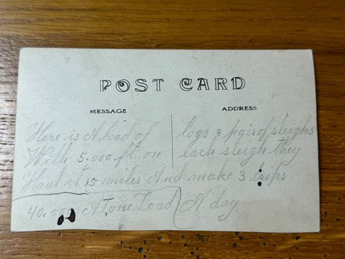 Antique Log Train On Way To Landing At Bigfork MN RPPC Real Photo Postcard - Picture 4 of 6