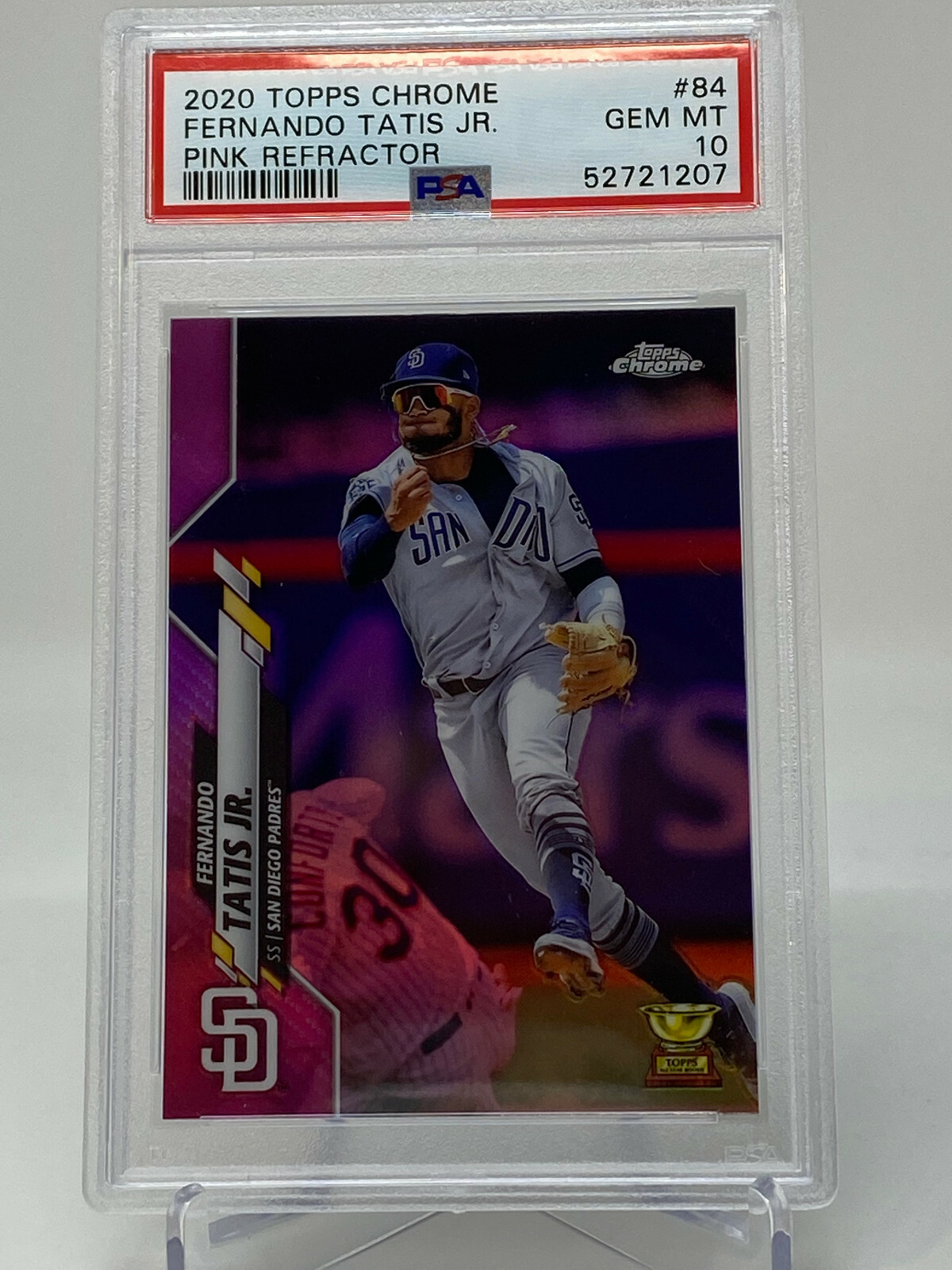2020 Topps Chrome  #84  Fernando Tatis Jr.   Pink Refractor PSA 10 view 4