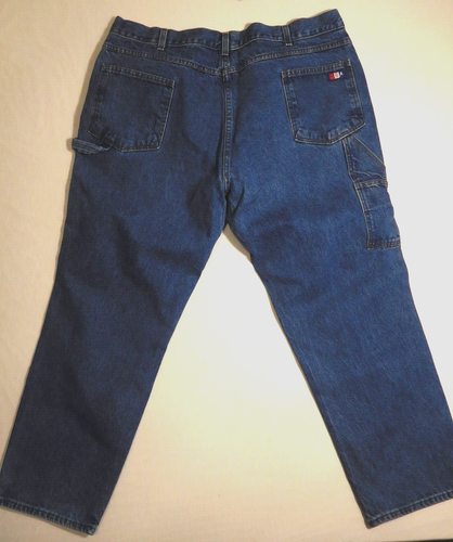 USA Works Blue Jeans Carpenter Jeans Mens 44 x 30 Diamond Gusset - Picture 7 of 9