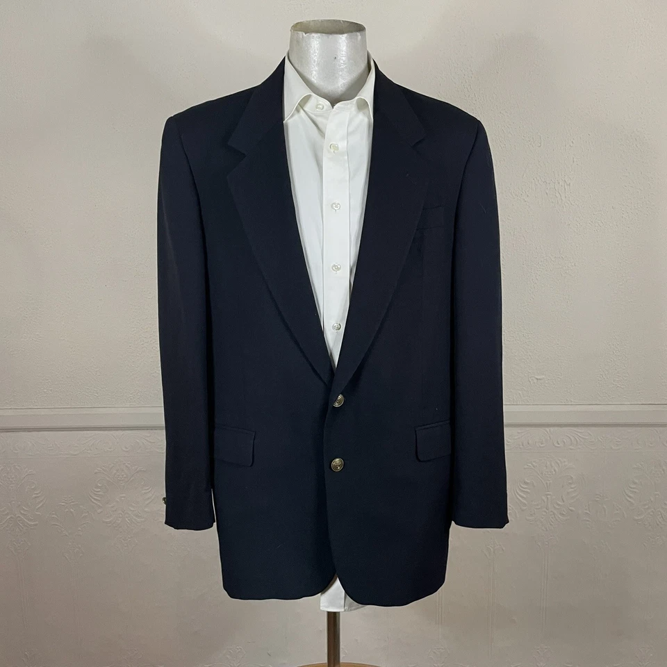 Blazer masculino Giorgio Sari Angelo 40L sólido azul marinho escuro dois botões dourados - Imagem 4 de 4