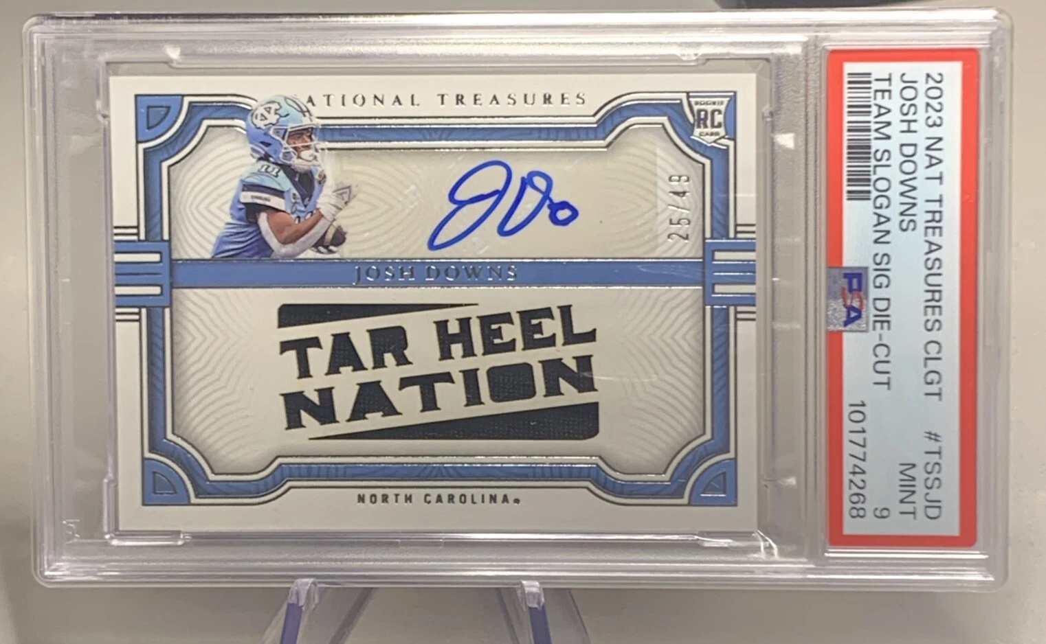 Josh Downs Panini National Treasures Collegiate Team Slogan Signatures Die-Cut #TSSJD Base