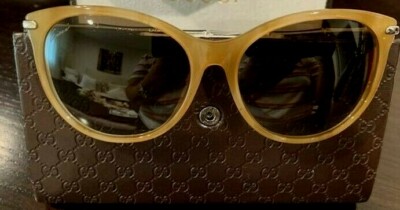 Gucci Yellow logo bamboo round frame optical eyeglasses  display picture 2
