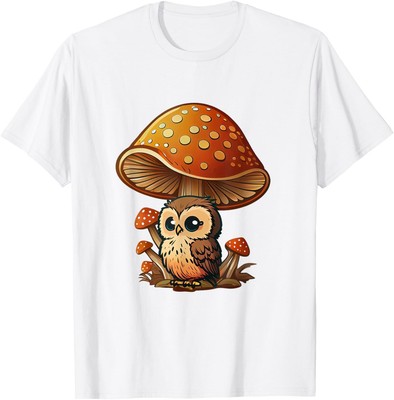 Vintage Cottagecore Aesthetic Mushroom Cute Owl Graphic T-Shirt Hoodie