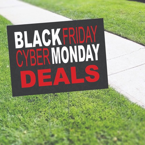 Black Friday Cyber Monday Deals Shop Now Special Offer Vinyl Coroplast Yard Sign - Picture 2 of 4