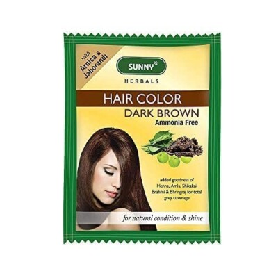 Sonnige Kräuter Haarfarbe dunkelbraun mit einzigartiger Mischung aus Henna, A...