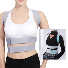 Posture Corrector Adjustable Breathable Soft Gray Back Straightene NHE