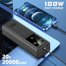 20000mAh Power Bank For Laptop PD100W  Fast Charging External Spare Battery