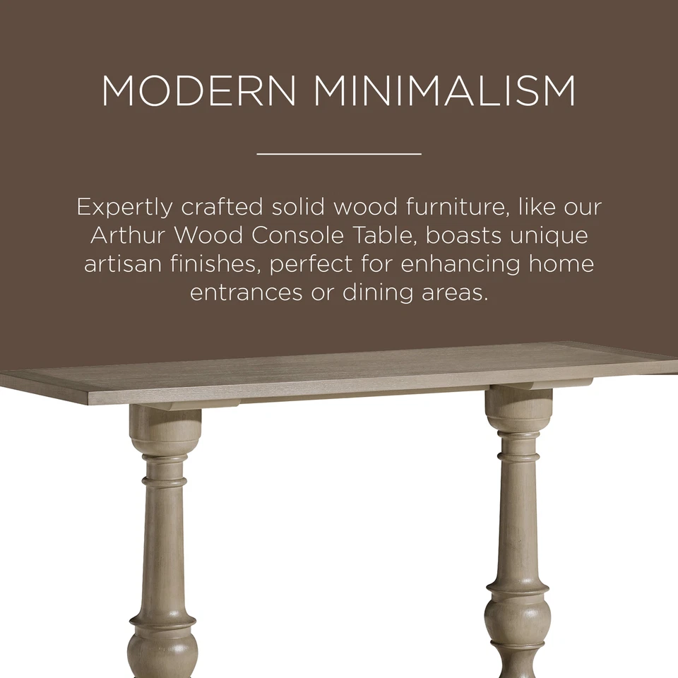 Maven Lane Arthur Traditional Wooden Console Table in Antiqued Grey Finish(Used) - Image 4 of 4