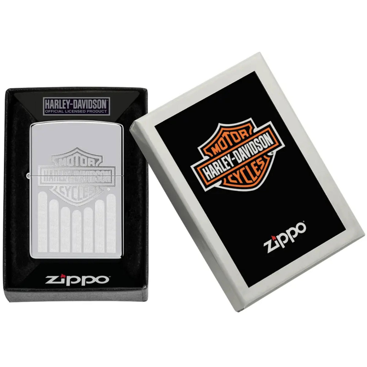 Zippo Windproof Lighter Harley Davidson Emblem Attached Brushed