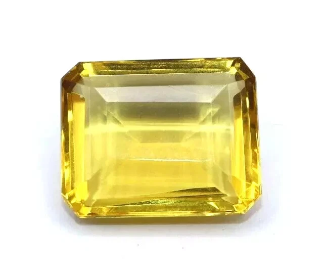 Topacio amarillo natural 400 quilates corte esmeralda piedra preciosa suelta certificada + regalo gratis Foto 2 de 4