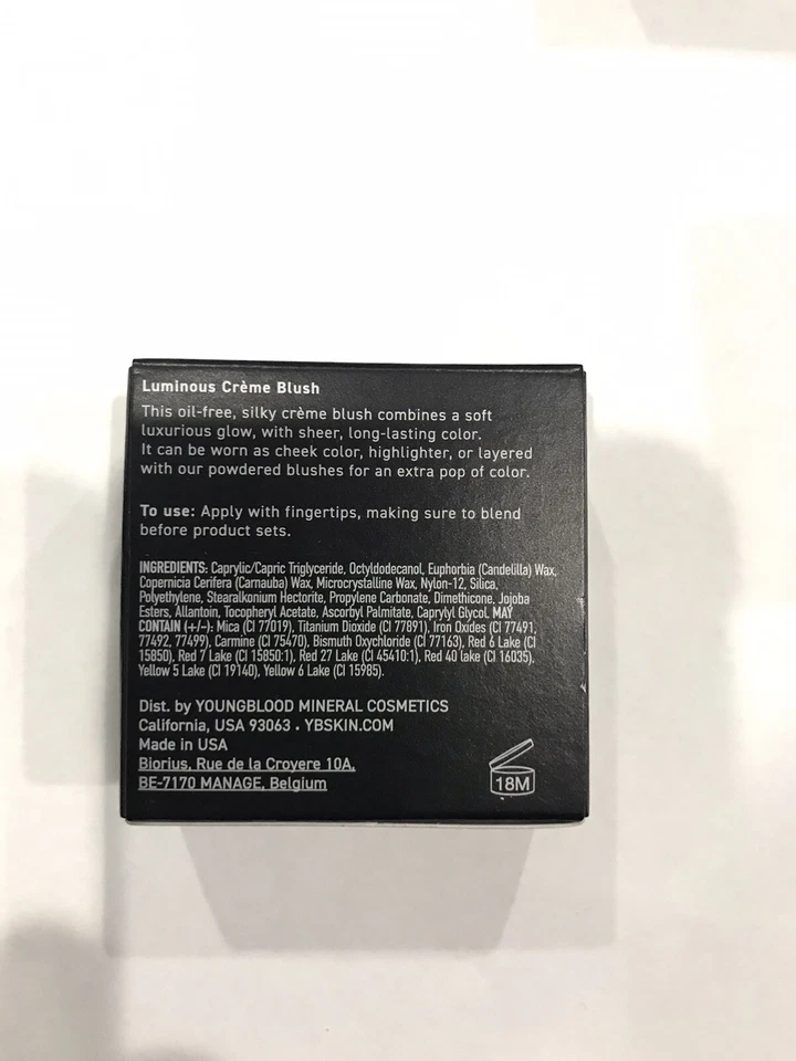 Rubor crema luminoso - Luxe Youngblood para mujer - 0,21 oz rubor color rubor mejillas Foto 3 de 4