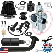 YOXUFA VM22 Carburetor 212cc Exhaust Muffler Stage 2 Kit Replacement for 224c
