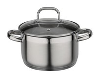 Gsw Fleischtopf Fogo Glasdeckel 20Cm Kochtopf Induktion Edelstahl 18/8 3,5L
