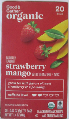 GOOD & GATHER ORGANIC STRAWBERRY MANGO GREEN TEA 20 BAG BOX