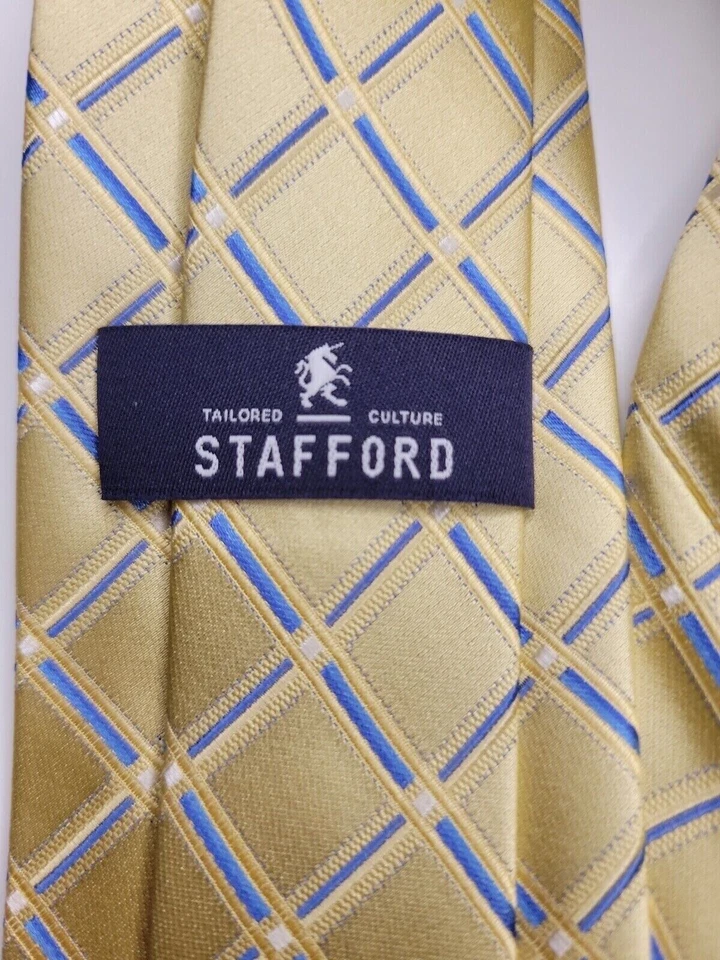 Stafford мужской официальный галстук 58 «L x 3,25» W золото 100% шелк - Изображение 3 из 4