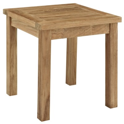 Modway Furniture Marina Outdoor Patio Teak Side Table, Natural - EEI-1155-NAT