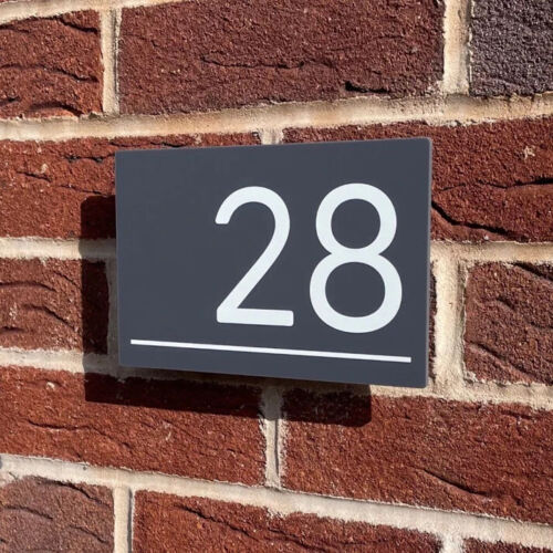 House Signs Plaques Contemporary Door Numbers Grey Personalised Name Door Plaque - Picture 8 of 8