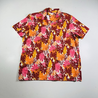 #ad #ad GAP Hawaiian Shirt Red Orange Floral Men’s Size XL Brand New $5.95