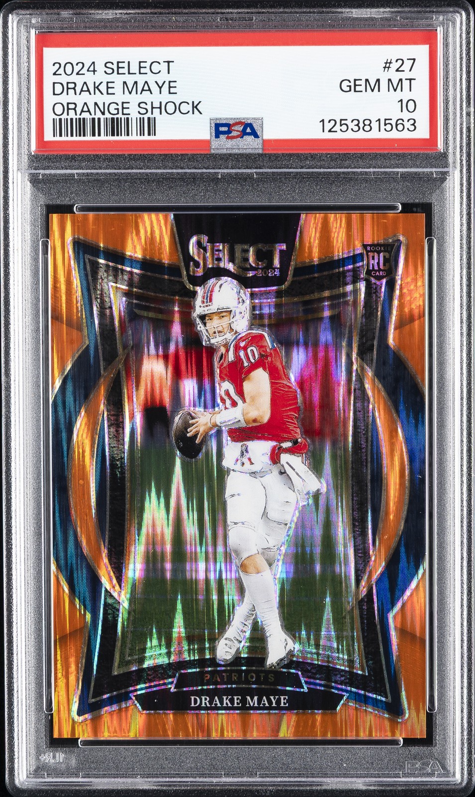 2024 PANINI SELECT ORANGE SHOCK #27 DRAKE MAYE 134/499 PSA 10