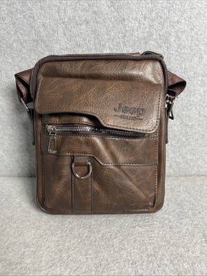 Jeep Buluo Shoulder Messenger Bag Faux Leather Cross Body Adjustable Strap 10''