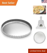 9.5-Inch Round Bakeware Pan with Removable Bottom - Ideal for Cakes & Tarts