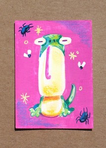 ACEO Original Lizard on Paper 2.5 x 3.5 by Patricia Esmenda