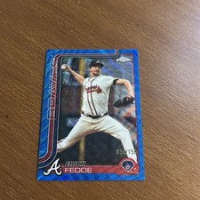 2025 Topps Chrome Update Erick Fedde Blue Wave Refractor /150 Atlanta Braves