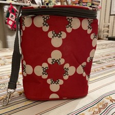 Baby Bottle Bag Insulated Minnie Mouse Disney Red Gray White Clip Strap