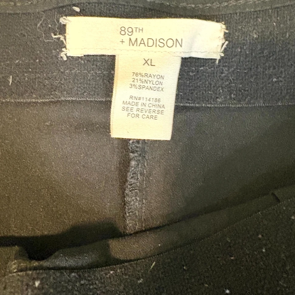 Pantalones para mujer 89th + Madison negros talla XL elásticos calce ajustado mezcla de rayón Foto 4 de 4
