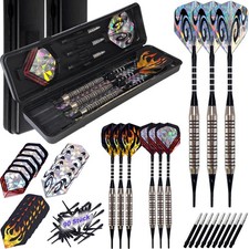 9 Dartpfeile Set Soft 18g für elektronische Dartscheibe + Case + 90 Dartspitzen