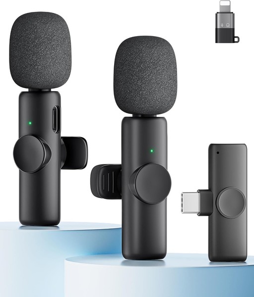 Micrófono inalámbrico Mini para Phone, Pad y Android ? 2 micrófonos de Solapa Pl